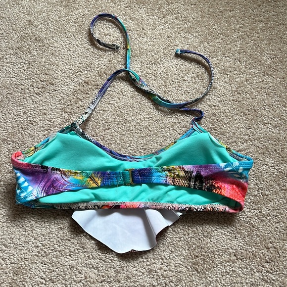 OP Multicolored Draped Bandeau Tribal Bikini Top. Size Medium (7-9) - Picture 2 of 9